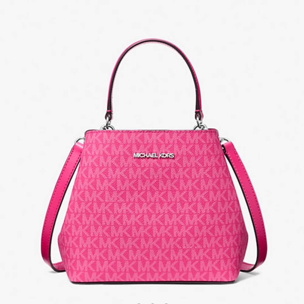 Michael Kors Pratt Small Logo Bucket Crossbody Shoulder Bag - Picture 3 of 16